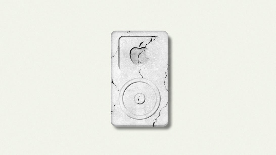 Illustration of the original iPod if it was made from marble