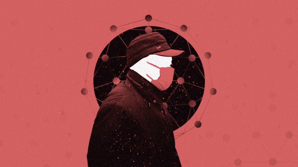 Illustration of a person wearing a face mask