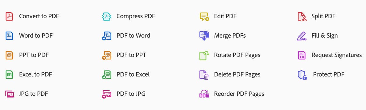 Adobe's Acrobat web site offers a variety of PDF tools.